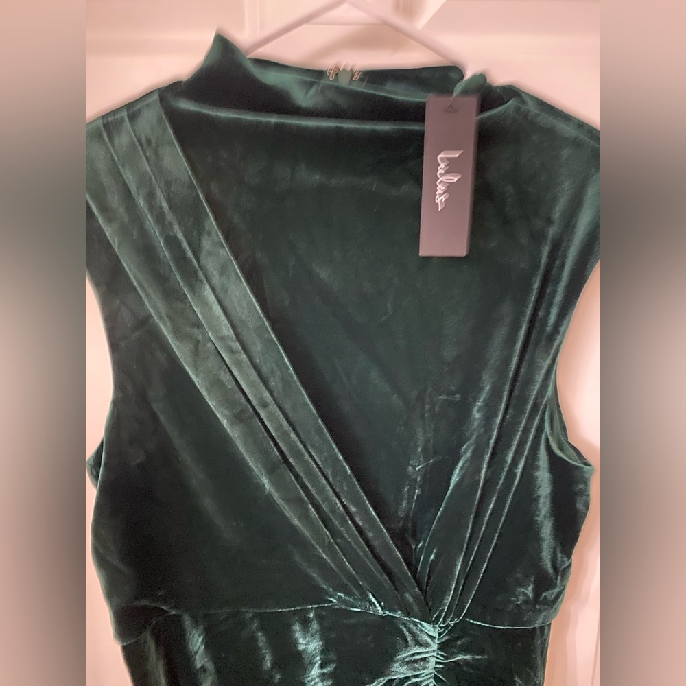 Lulus Alluring Image Emerald Ruched Velvet Mock Neck Maxi Dress - Picture 10 of 16